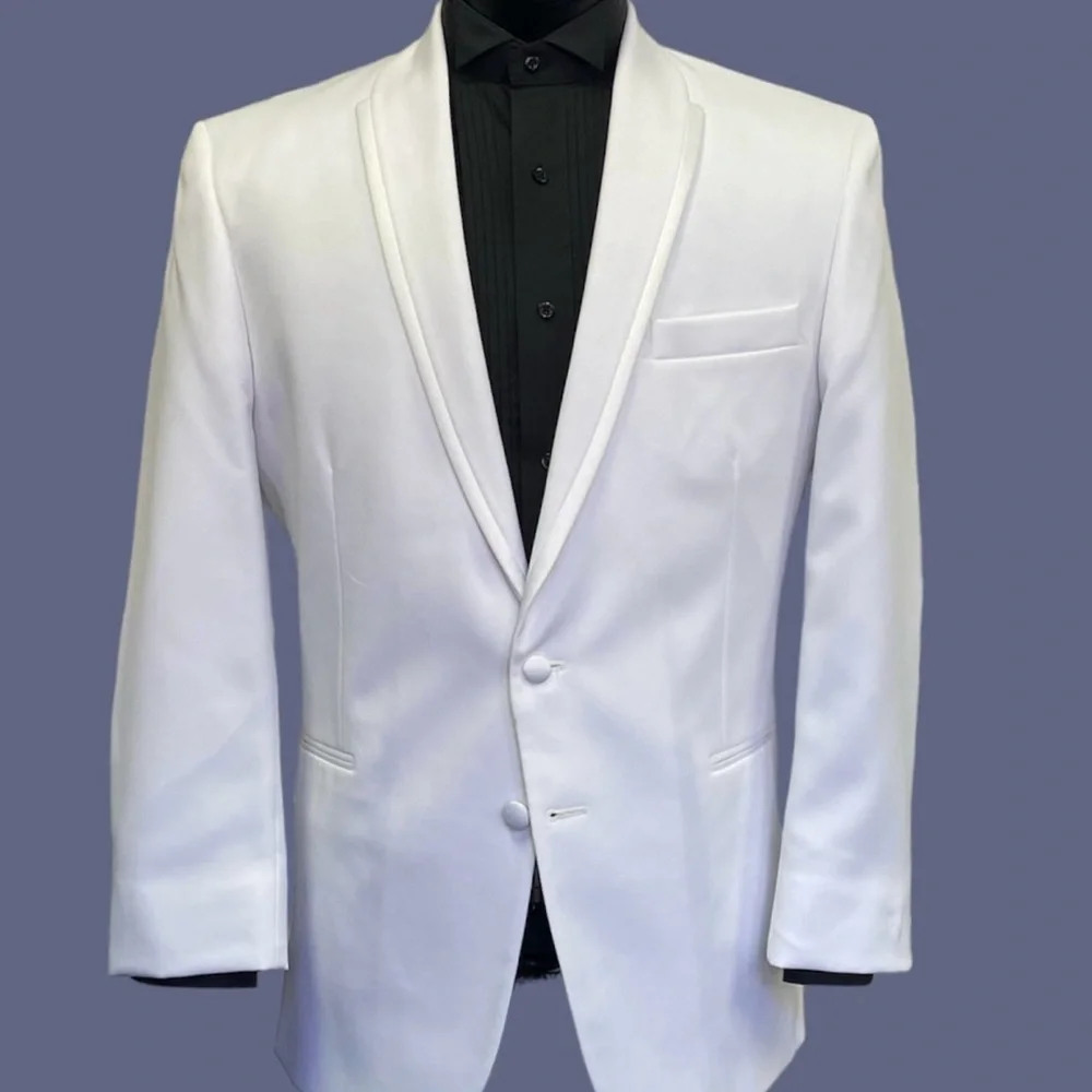 Men's White Tuxedo Jacket (LaStrada) - Modern Fit, Prom, Cruise, Formal - Picture 7 of 8